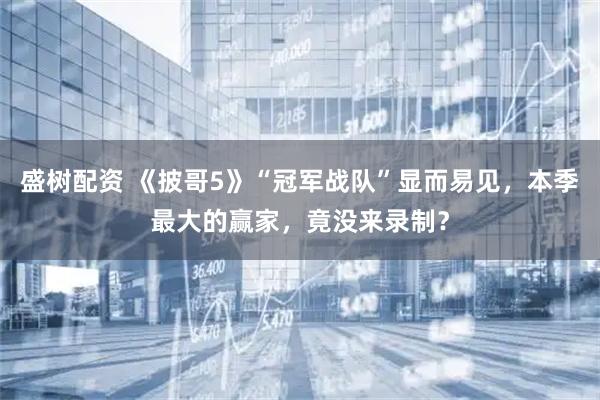 盛树配资 《披哥5》“冠军战队”显而易见，本季最大的赢家，竟没来录制？