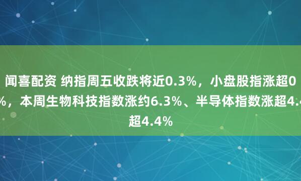 闻喜配资 纳指周五收跌将近0.3%，小盘股指涨超0.7%，本周生物科技指数涨约6.3%、半导体指数涨超4.4%