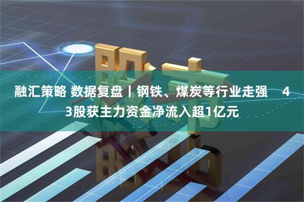 融汇策略 数据复盘丨钢铁、煤炭等行业走强    43股获主力资金净流入超1亿元