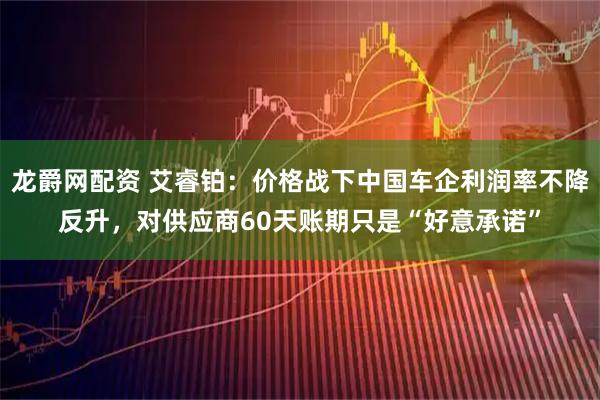 龙爵网配资 艾睿铂：价格战下中国车企利润率不降反升，对供应商60天账期只是“好意承诺”